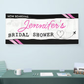 Zwarte instapkaart Bruidsdouche Spandoek (Beurs)