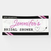 Zwarte instapkaart Bruidsdouche Spandoek (Horizontaal)