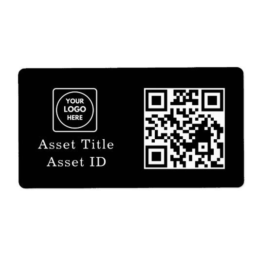 Zwarte Inventaris QR | Aangepaste Product Bedrijfs Etiket (Voorkant)