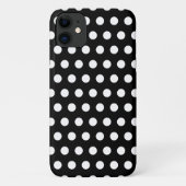 Zwarte iPhone Case Witte Polka Dots - Kies kleuren (Achterkant)