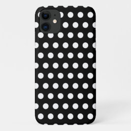 Zwarte iPhone Case Witte Polka Dots - Kies kleuren
