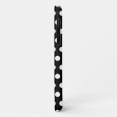 Zwarte iPhone Case Witte Polka Dots - Kies kleuren (Achterkant/links)