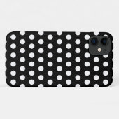 Zwarte iPhone Case Witte Polka Dots - Kies kleuren (Achterkant (horizontaal))