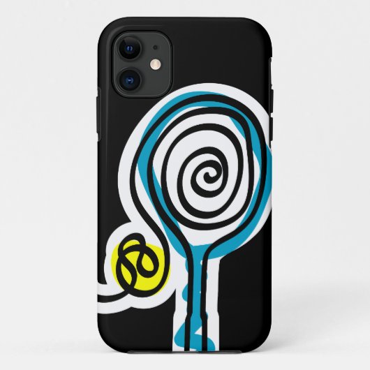 Zwarte iPhone-draagtas voor tennisspeler Case-Mate iPhone Case (Achterkant)