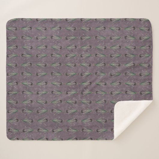 Zwarte Iris op een antiek tapijt Sherpa Deken (Voorkant (horizontaal))