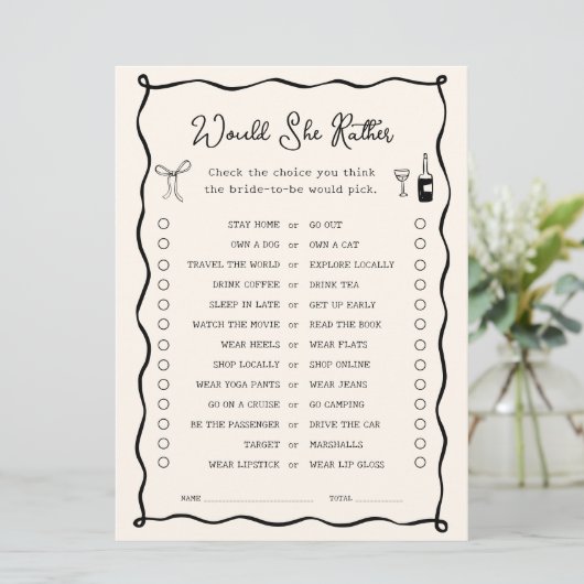 Zwarte Italiaanse Bruidsdouche Zou Zij Liever Spel Kaart (Staand voorkant)