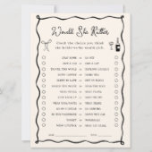 Zwarte Italiaanse Bruidsdouche Zou Zij Liever Spel Kaart (Voorkant)