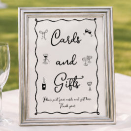 Zwarte Italiaanse Bruiloftcadeau Kaart & Cadeaus Poster