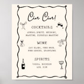 Zwarte Italiaanse Bruiloftsshower Cin Cin Bar Poster (Voorkant)