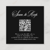 Zwarte Italiaanse Elegantie | RSVP met QR-code Informatiekaartje (Voorkant)