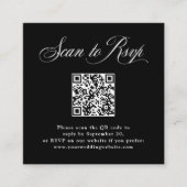 Zwarte Italiaanse elegantie | RSVP met QR-code Informatiekaartje (Voorkant)