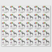 Zwarte Italiaanse Greyhound Cute Dog - Happy Birth Cadeaupapier (Vlak)