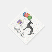 Zwarte Italiaanse Greyhound Cute Dog - Happy Birth Servet (Hoek)