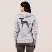 Zwarte Italiaanse Greyhound-hond met aangepaste te Hoodie (Achterkant volledig)