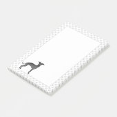 Zwarte Italiaanse Greyhound Lieve Cartoonhond Met Post-it® Notes (Schuin)