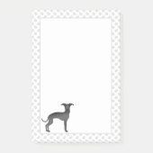 Zwarte Italiaanse Greyhound Lieve Cartoonhond Met Post-it® Notes (Voorkant)