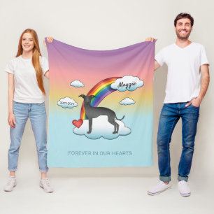 Zwarte Italiaanse Greyhound Lieve Hond Regenboog H Fleece Deken