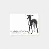 Zwarte Italiaanse Greyhound Post-it® Notes (Voorkant)