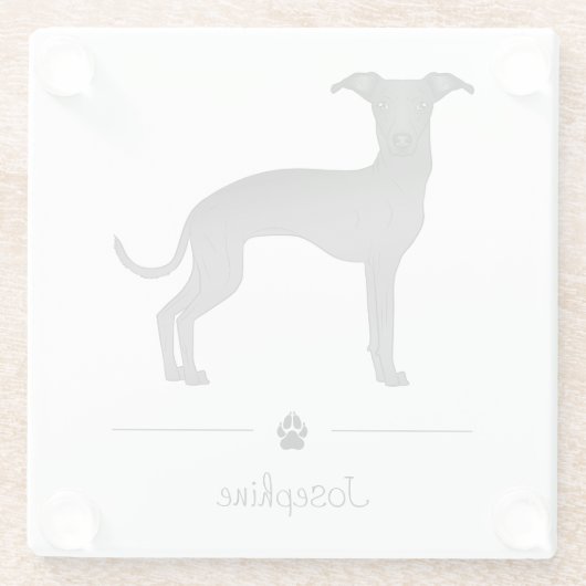 Zwarte Italiaanse snufjes met klauut met aangepast Glazen Onderzetter (Achterkant)