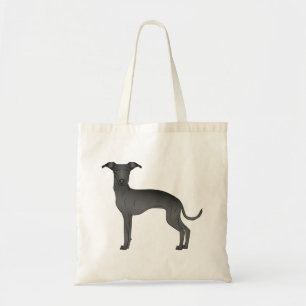 Zwarte Italiaanse Windhond Cartoon Hond Illustrati Tote Bag