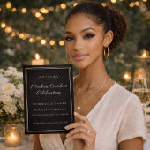 Zwarte Ivoor Avond Chic Uitnodiging