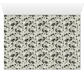 Zwarte Ivoor Cream Damask Trouwtafel Kaart (Binnen Horizontaal (Onder))