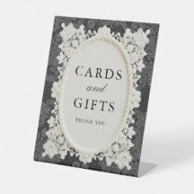 Zwarte Ivoor Kant Bruiloftkaarten & Cadeaus