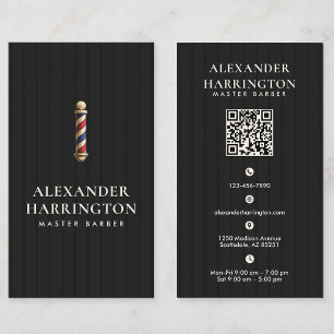 Zwarte Ivoor Master Kapper Qr Code Visitekaartje
