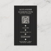 Zwarte Ivoor Master Kapper Qr Code Visitekaartje (Achterkant)