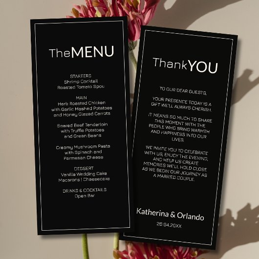 Zwarte Ivoor Oude Rijkdom Trouw Menu Bedankbrief