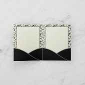 Zwarte ivoorkleurige Crème Damast Dankkaart Bedankkaart (Binnen)