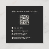 Zwarte Ivory Master Barber Qr Code Visitekaartje (Achterkant)