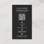 Zwarte Ivory Master Barber Qr Code Visitekaartje (Achterkant)