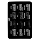 Zwarte jaarkalender 2016 Grote Flexibele Magneten (Verticaal)