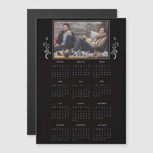 Zwarte Jaarkalender 2026 Fotokalender met Loof 
