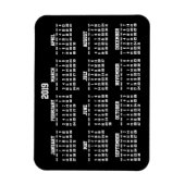 Zwarte jaarlijkse kalender 2019 kleine flexibele m magneet (Verticaal)