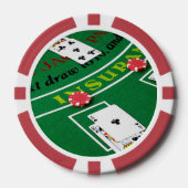 Zwarte Jack Poker Chip (Voorkant)