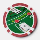 Zwarte Jack Poker Chip (Achterkant)
