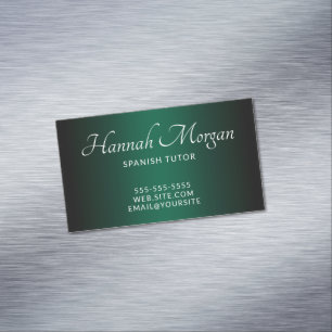 Zwarte Jager Groen Ombre Elegant Schrift Magnetisch Visitekaartje