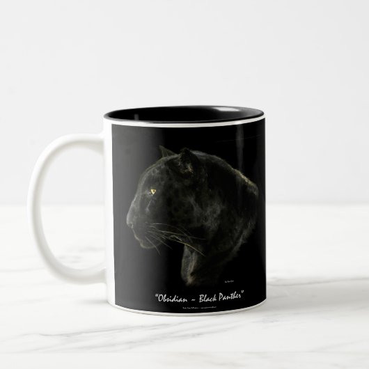 Zwarte Jaguar Big Cat MAKE MIJN ZWART! Drink-Mokke Tweekleurige Koffiemok (Links)