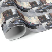 Zwarte Jaguar E Type Roadster Cadeaupapier (Rol Hoek)