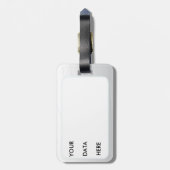 Zwarte, Japanse dragon witte achtergrond Bagagelabel (Achterkant verticaal)