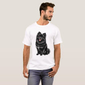 Zwarte Japanse Spitz T-shirt (Voorkant volledig)