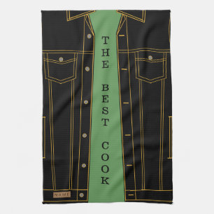 Zwarte Jeans Jas Grappige Keuken Handdoek Custom T
