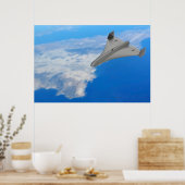 Zwarte jet aangedreven militaire drone poster (Keuken)