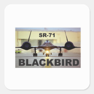 zwarte jet vierkante sticker