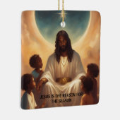 Zwarte Jezus Afrikaanse Amerikaanse kerstboom Keramisch Ornament (Rechts)