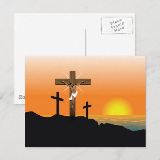 Zwarte Jezus Christus Briefkaart (Voorkant / Achterkant)
