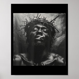 Zwarte Jezus Rookt, Christendom, Kerk, Christus, Poster
