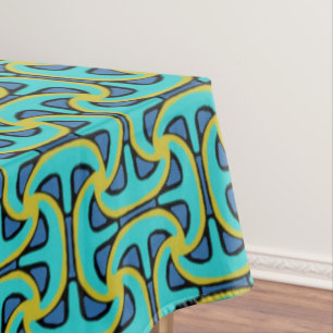 Zwarte Jimette Design Black & Turkooizen Tafelkleed